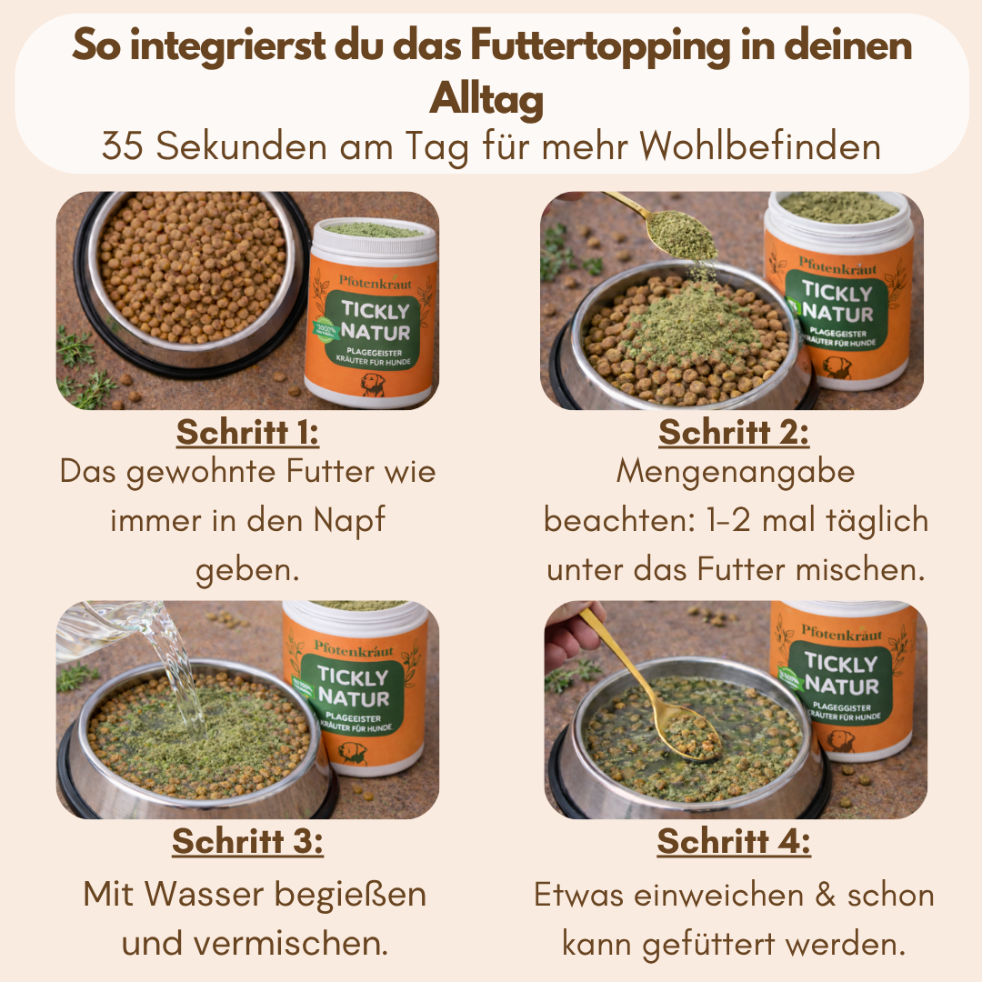 Kräuter Topping für Hunde anwendung
