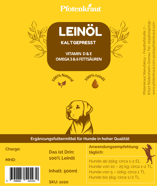 Leinöl für Hunde kaltgepresst